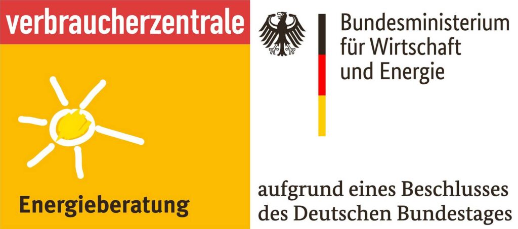 Logo Verbraucherzentrale Energieberatung gefördert durch Bundesministerium für Wirtschaft und Energie