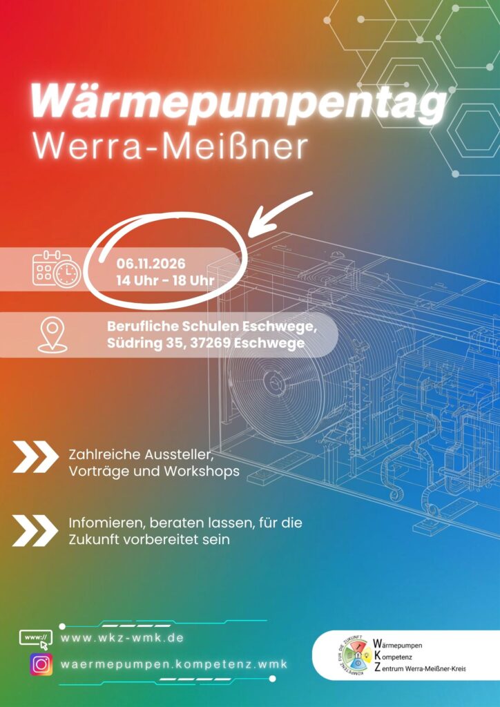 Plakat zum 3. Wärmepumpentag Werra-Meißner 06.11.2026 | 14 - 18 Uhr